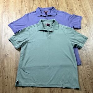 Nordstrom Men’s XL Polo Shirt Bundle (2) Green and Purple Cotton Smartcare
